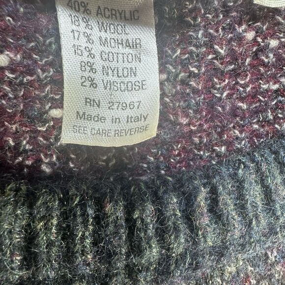 Vintage Racquet Men's Sweater Medium Gray Made in Italy Angora Wool Grandpacore - Picture 4 of 13